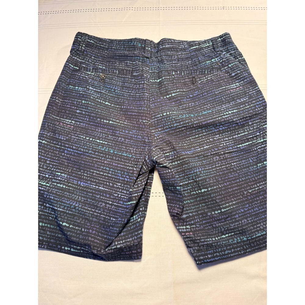 Calvin Klein Mens Navy Blue Dotted Stripe Flat Front Shorts Size 34 Casual Summe - Picture 2 of 6